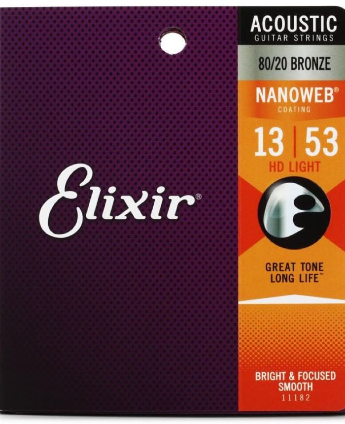 Elixir Acoustic Strings Nanoweb 80/20 Acoustic HD