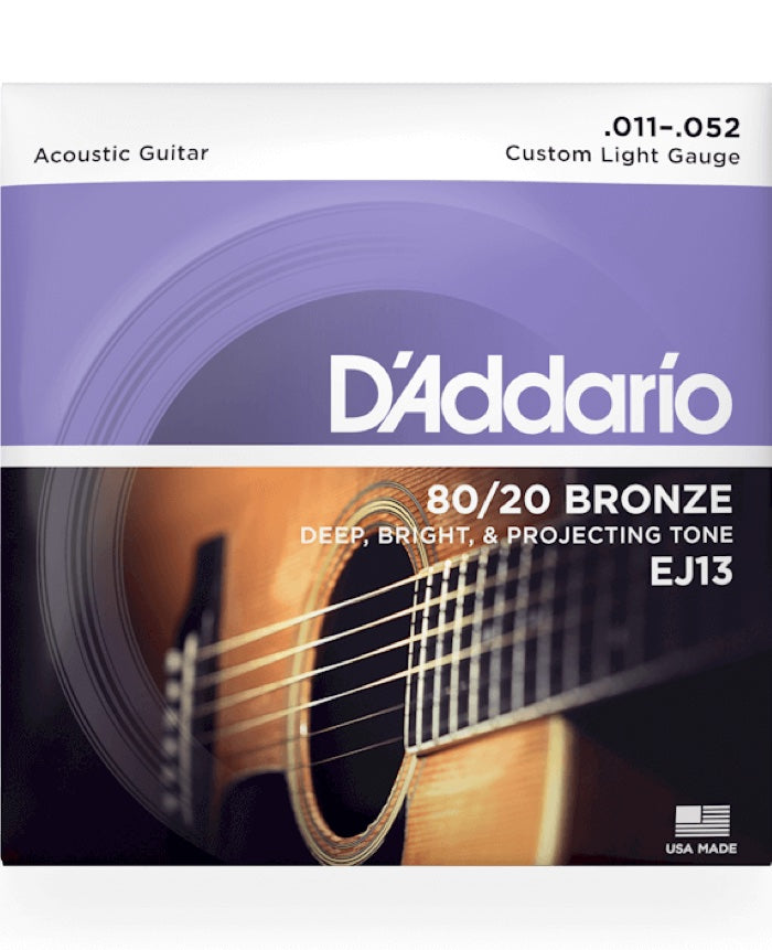 D'Addario 80/20 Bronze Custom Light EJ13 (11-52)