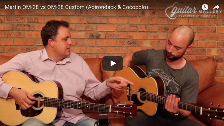 Guitar Gallery compares the Martin OM–28 to the Martin OM–28 Custom