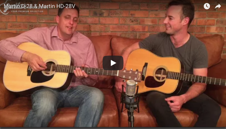 Guitar Gallery compares the MARTIN D-28 with MARTIN HD-28V