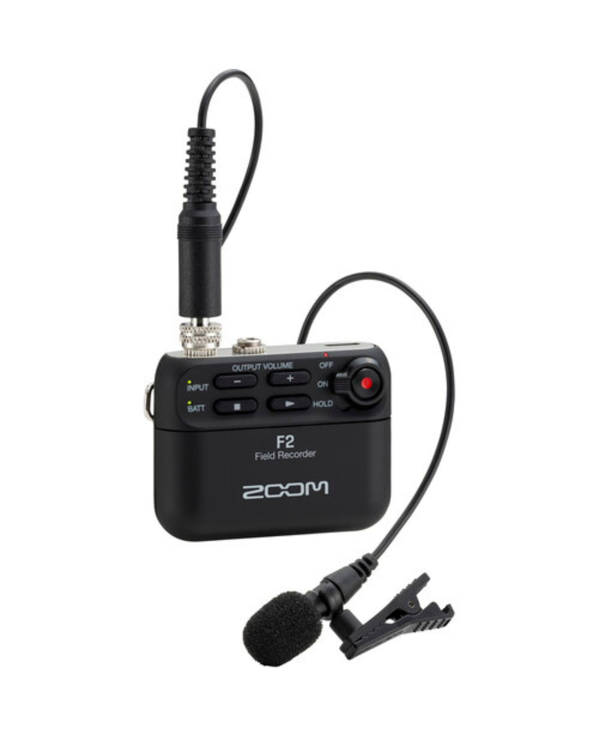 Zoom F2 Ultracompact Portable Field Recorder with Lavalier Microphone - Black