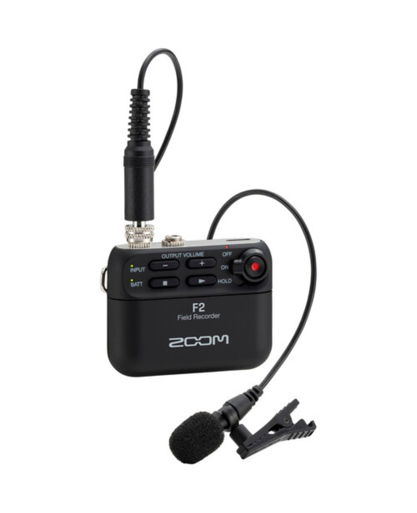 Zoom F2 Ultracompact Portable Field Recorder with Lavalier Microphone - Black