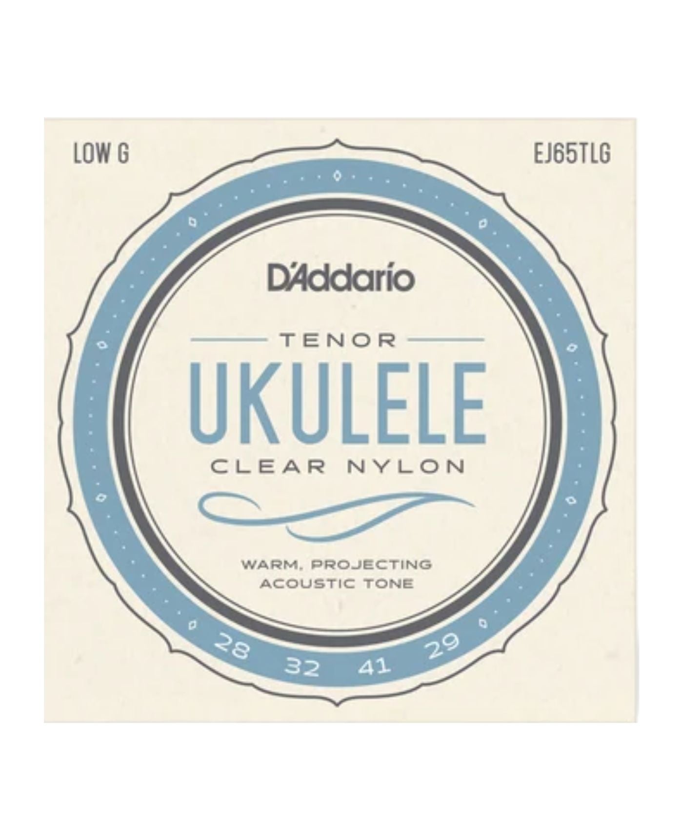 D'Addario EJ65TLG Pro-Arté Custom Extruded Nylon Ukulele Strings, Tenor Low-G
