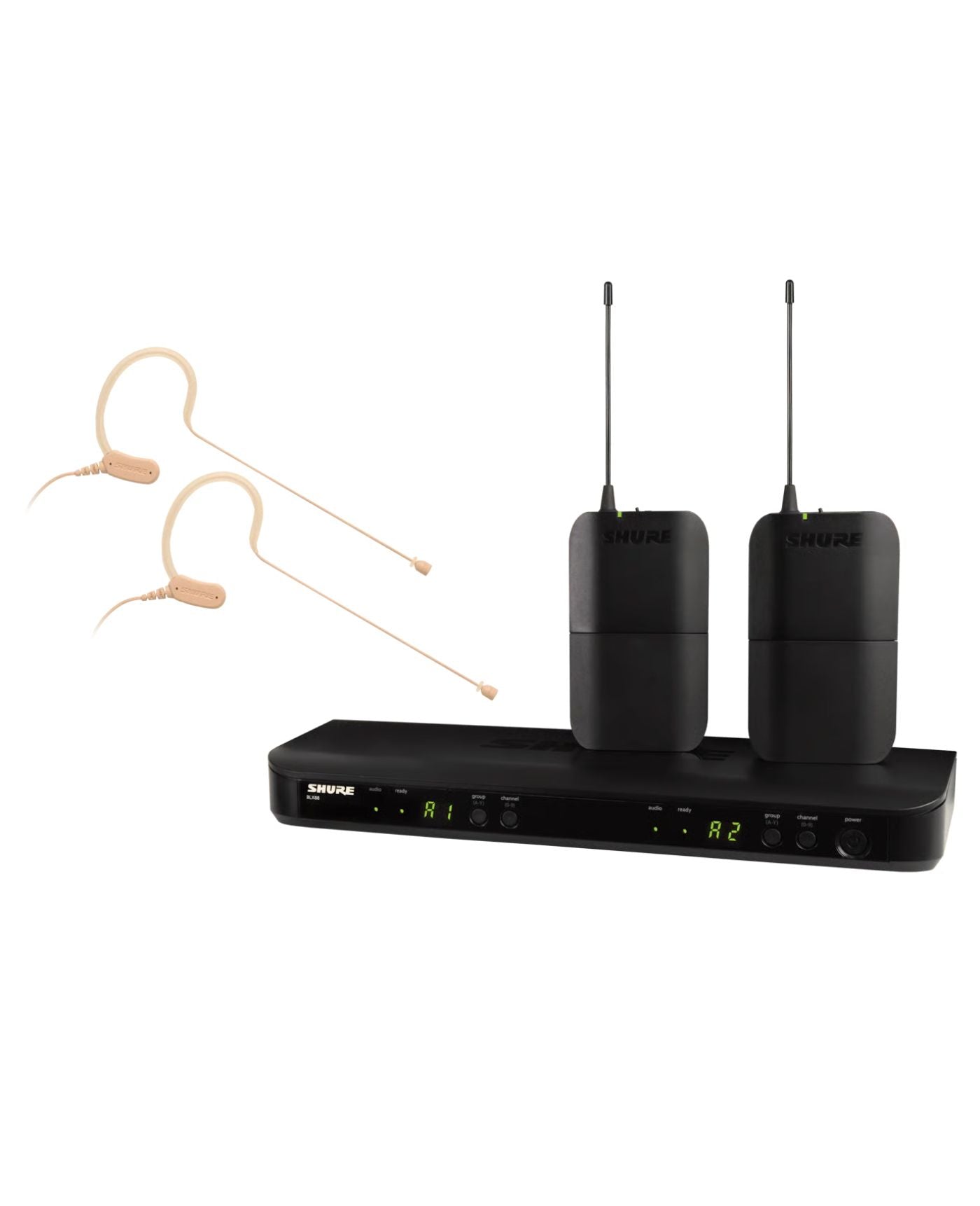 Shure BLX188/MX53-H8E Dual Channel Wireless Headset Microphone System