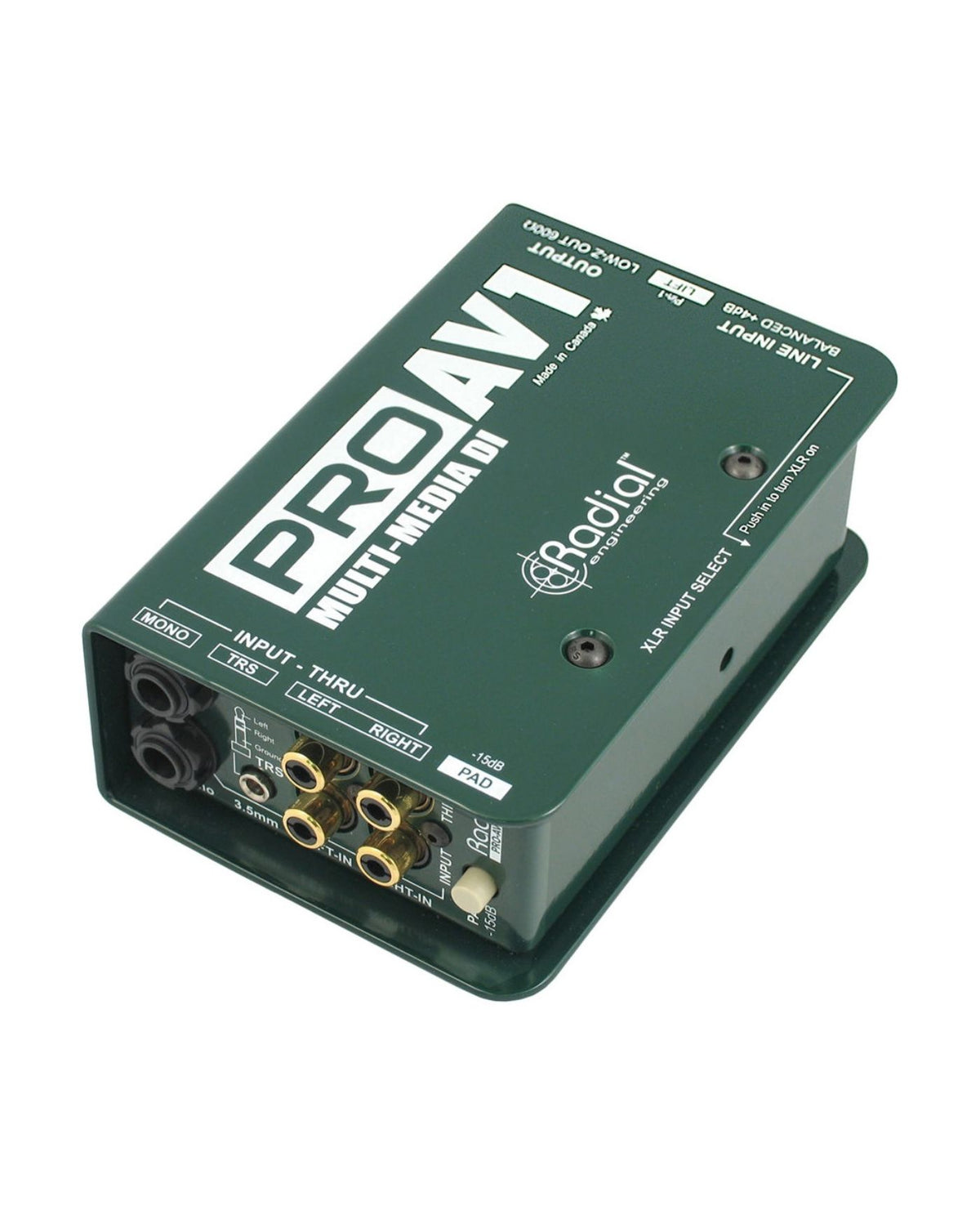 Radial ProAV1 Passive Multimedia DI with Stereo-to-Mono Merge
