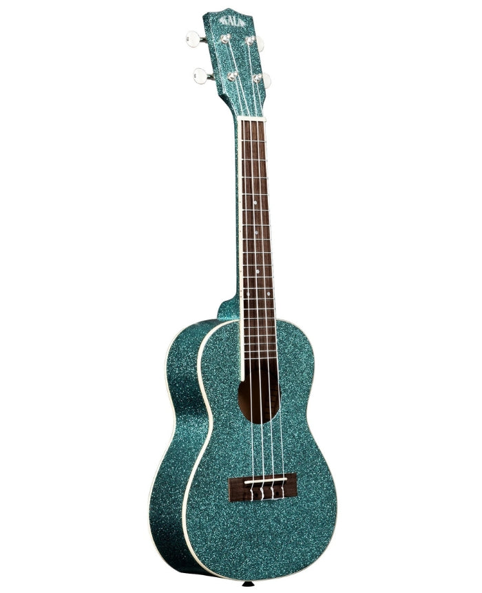 KALA Rhapsody in Blue Sparkle Concert Ukulele with Bag