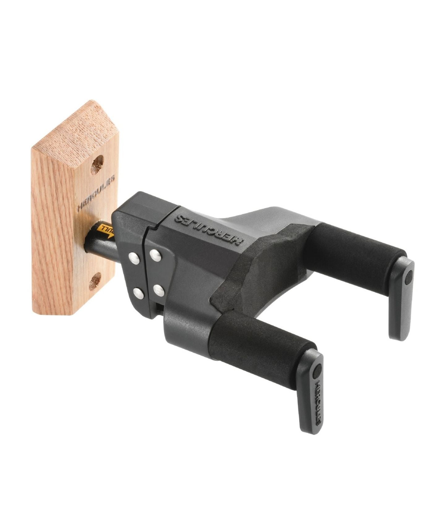 Hercules Stands GSP38WB PLUS Auto Grip Guitar Hanger for Wall Mounting w/ Wood Base, Short Arm