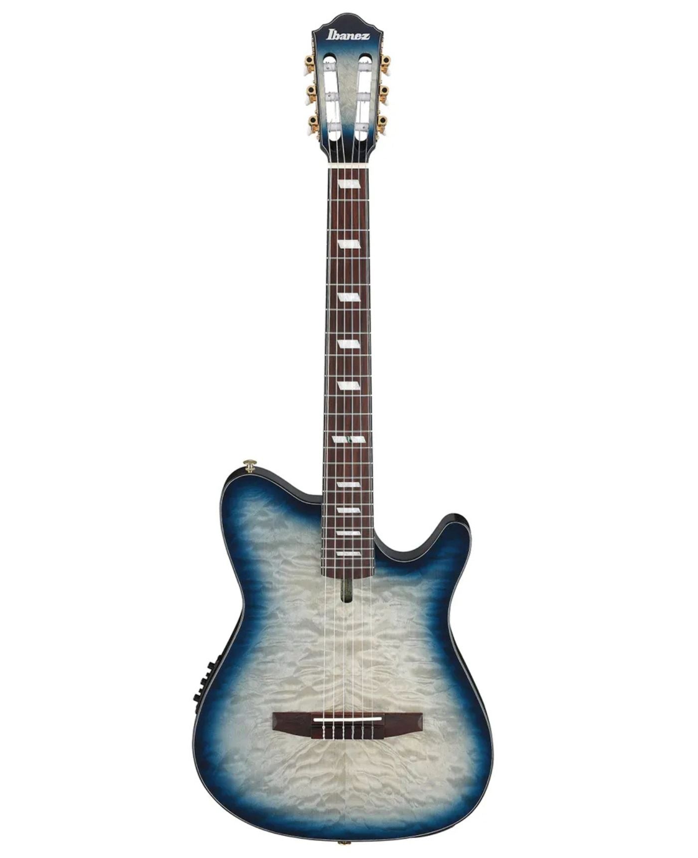 Ibanez FRH Series FRH20QMN Acoustic Electric Guitar - Cosmic Blue Starburst