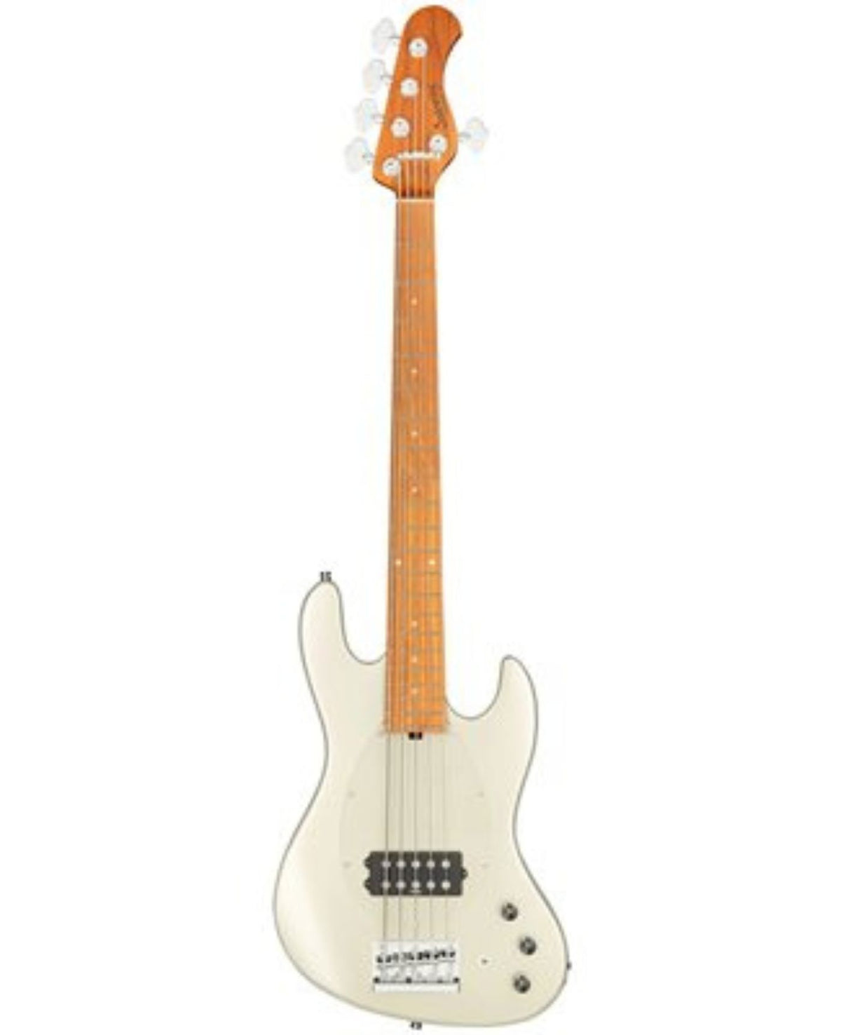 Sadowsky MetroExpress 21-Fret Vintage M/J Bass – Roasted Maple Fingerboard – 5-String – Solid Champagne Metallic High Polish