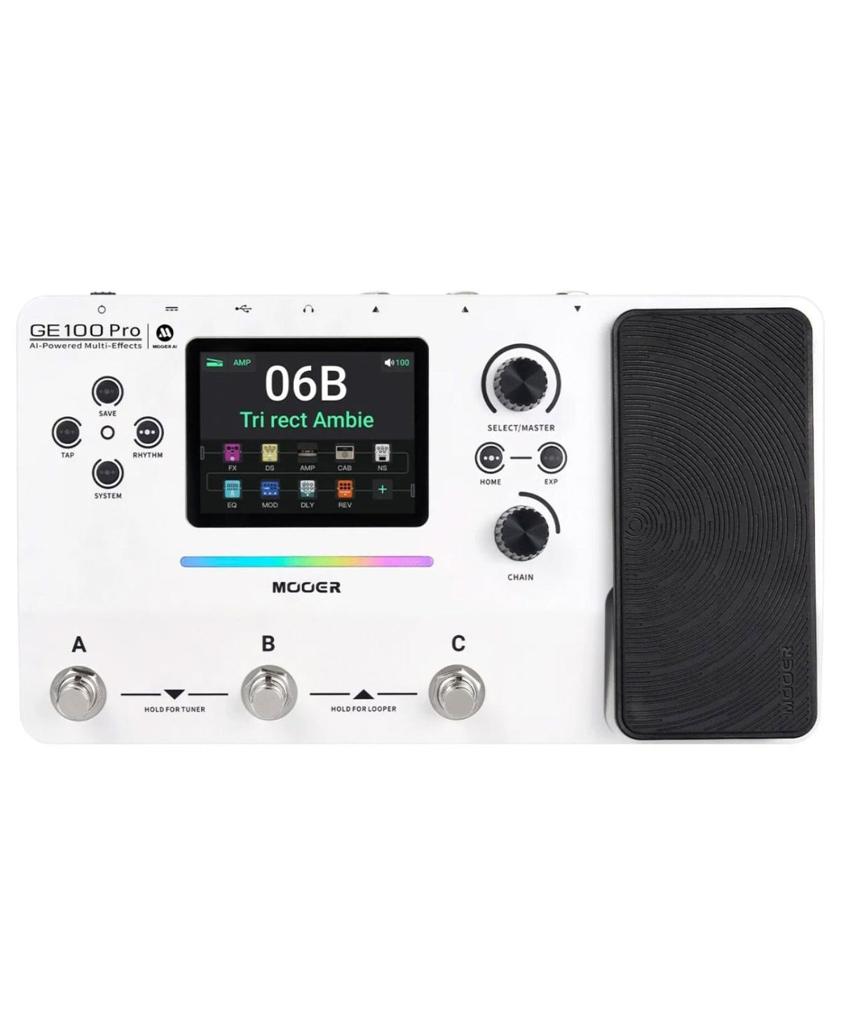 MOOER GE100 Pro Multi-Effects Guitar Processor – White