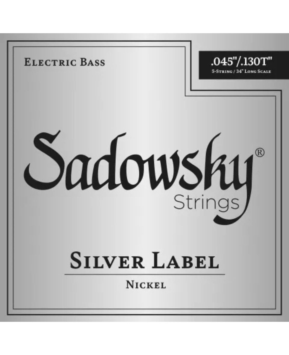 Sadowsky Silver Label Bass String Set – 5-String – Nickel – Taperwound – Long Scale (34 inch) .045-.130