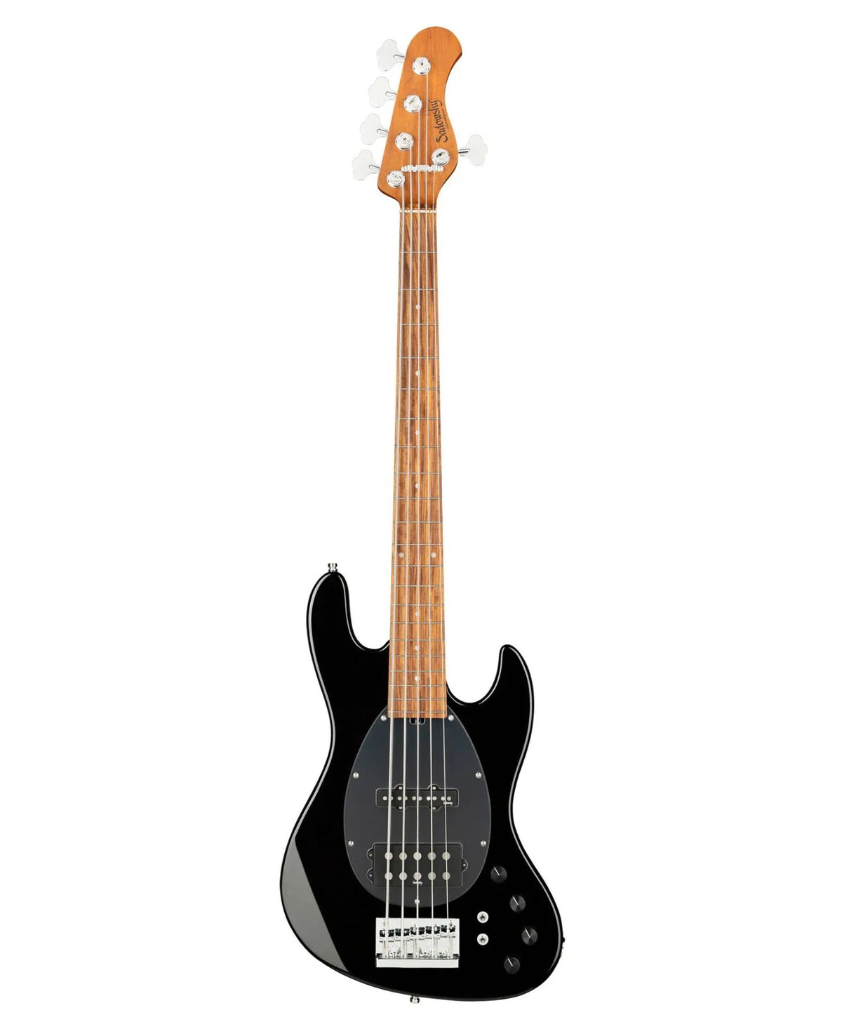 Sadowsky MetroExpress 21-Fret Vintage M/J Bass – Roasted Maple Fingerboard – 5-String – Solid Black High Polish