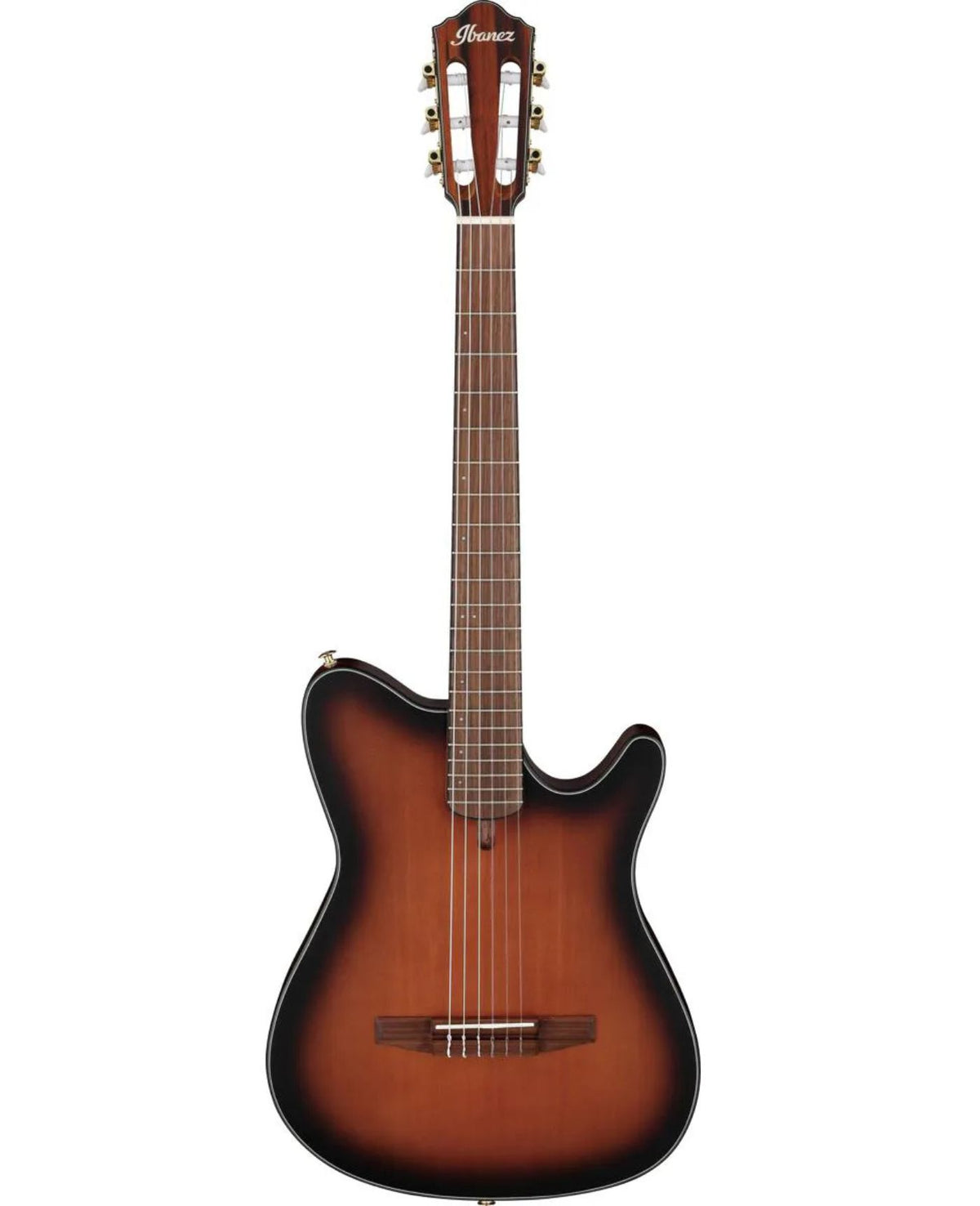 Ibanez FRH Series FRH10N Nylon String Acoustic-Electric Guitar – Brown Sunburst Flat