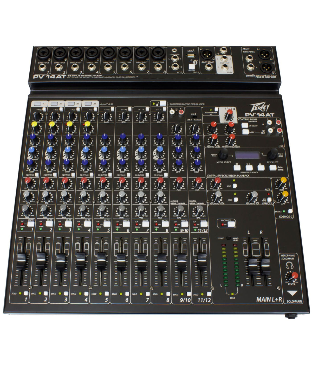 Peavey PV14AT 14-Channel Mixer with Bluetooth &amp; Antares® Auto-Tune