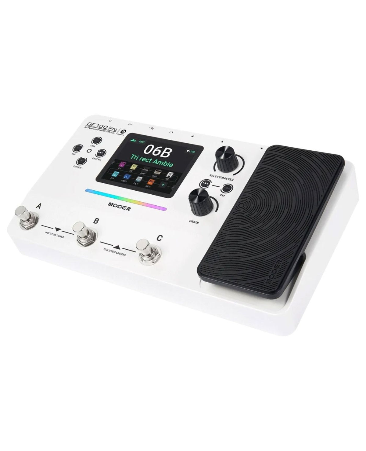 MOOER GE100 Pro Multi-Effects Guitar Processor – White