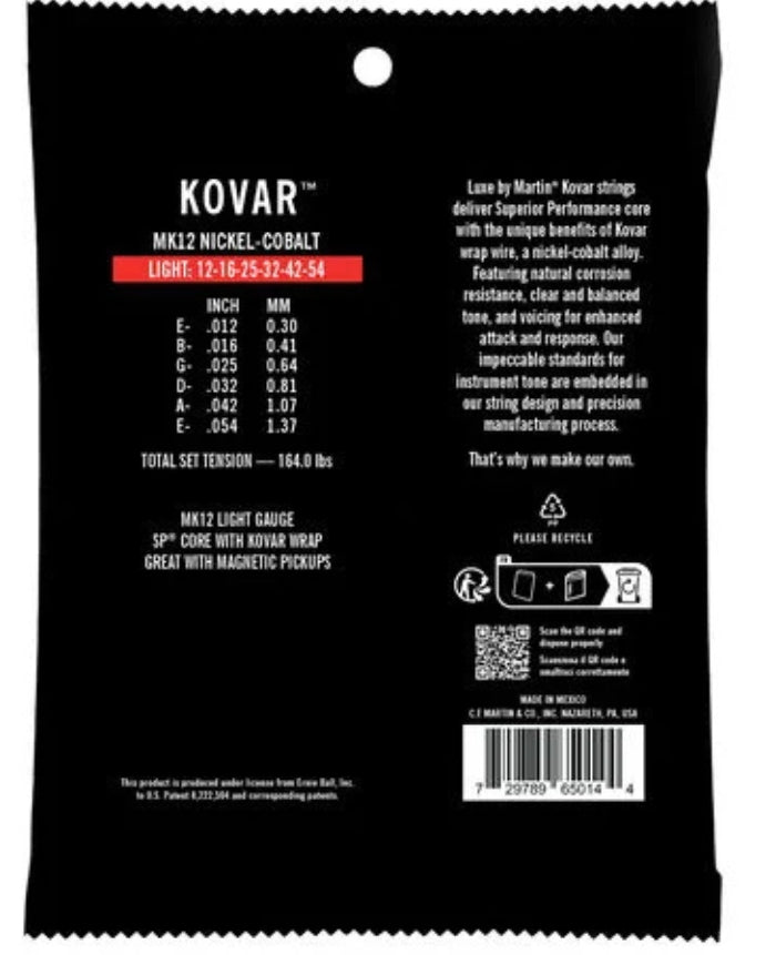 Martin Strings Luxe Acoustic Guitar Kovar - 012-054