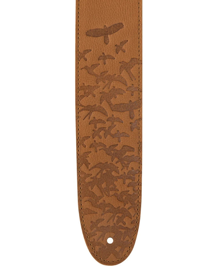 PRS Accessories Strap 2.5" Leather Bird Swarm - Tan