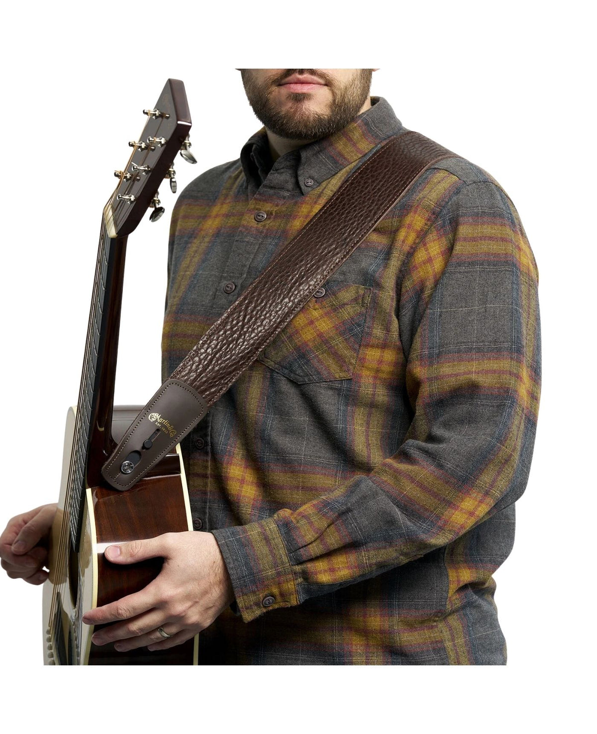 Martin Buffalo Leather Lock-It Guitar Strap - Brown