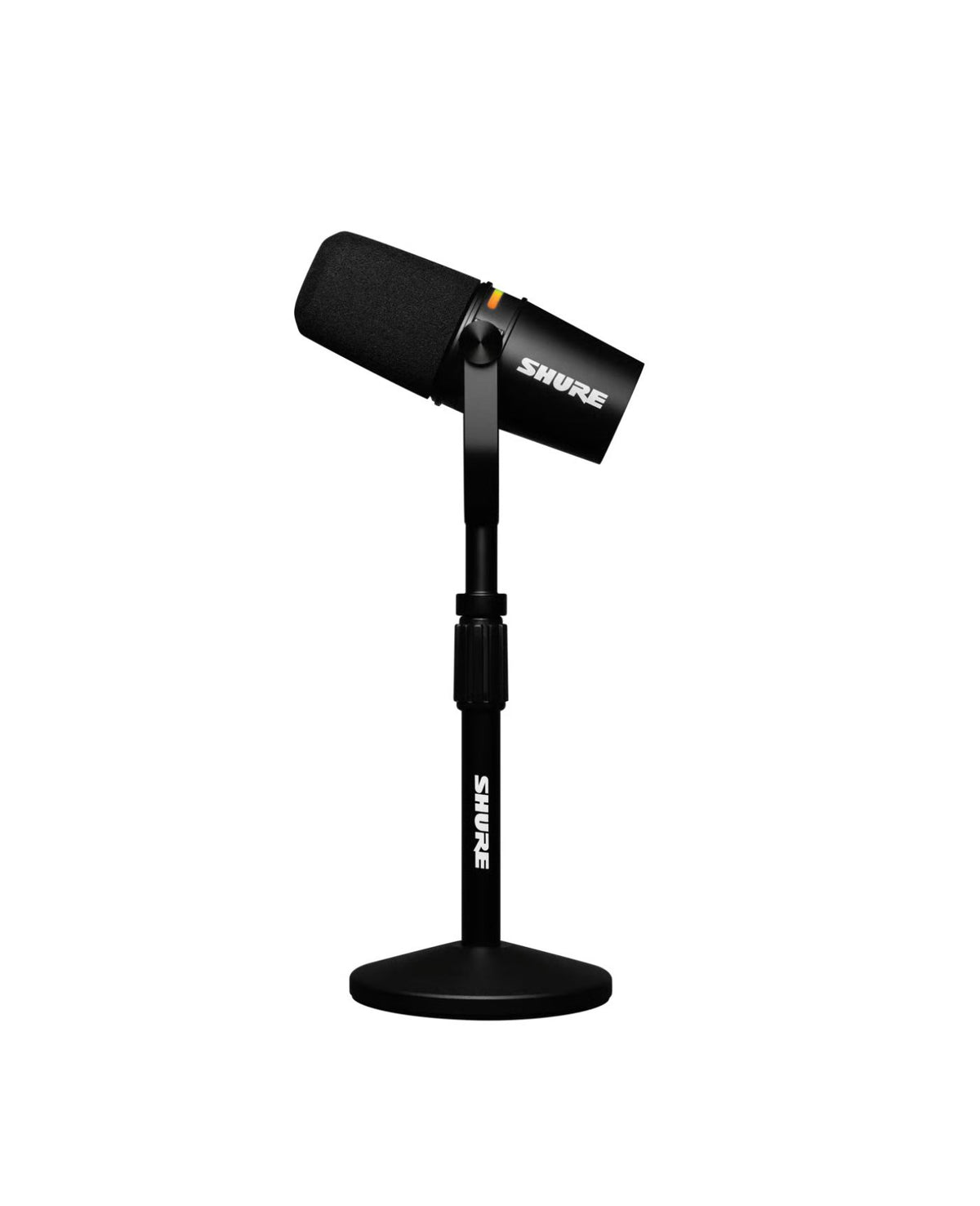 Shure MV7+ Podcast Kit – XLR/USB Mic Bundle with Desktop Stand (Black)