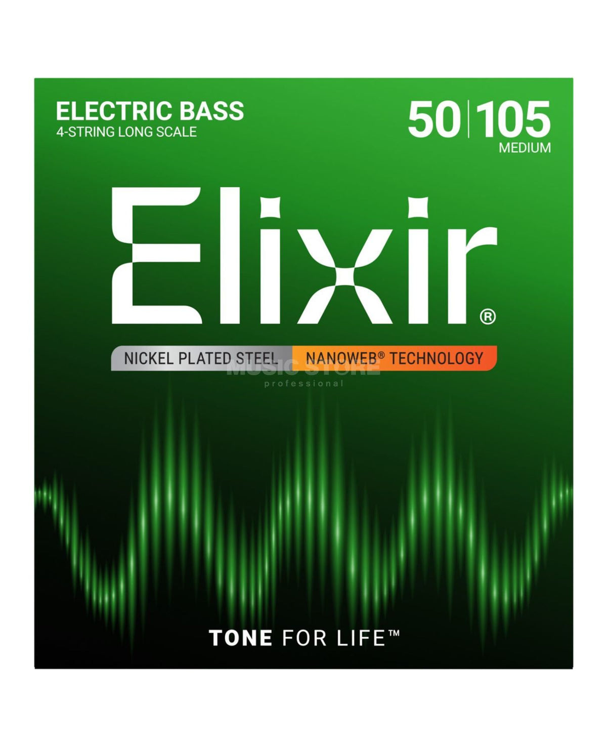 Elixir Nanoweb Nickel Plated Steel Bass Strings Long Scale Medium (50-105)