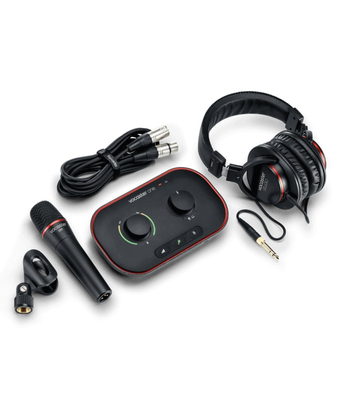 Focusrite Vocaster One Studio USB-C Podcasting Audio Interface Bundle