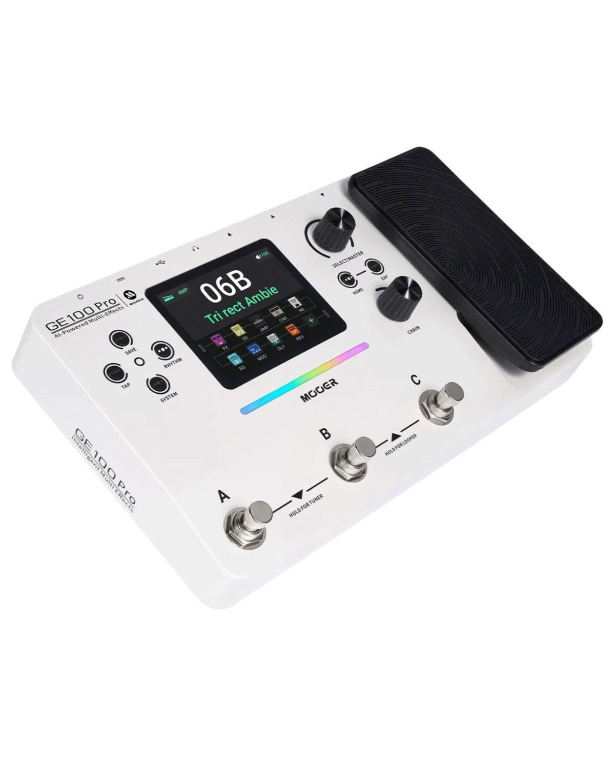 MOOER GE100 Pro Multi-Effects Guitar Processor – White