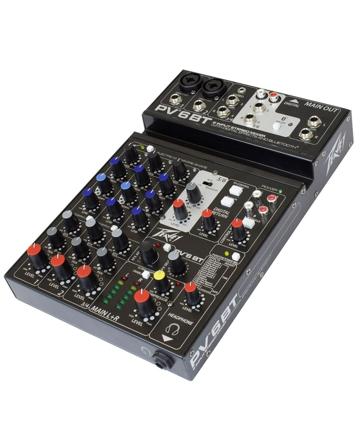 Peavey PV6 BT Compact 6-Channel Mixer with Bluetooth