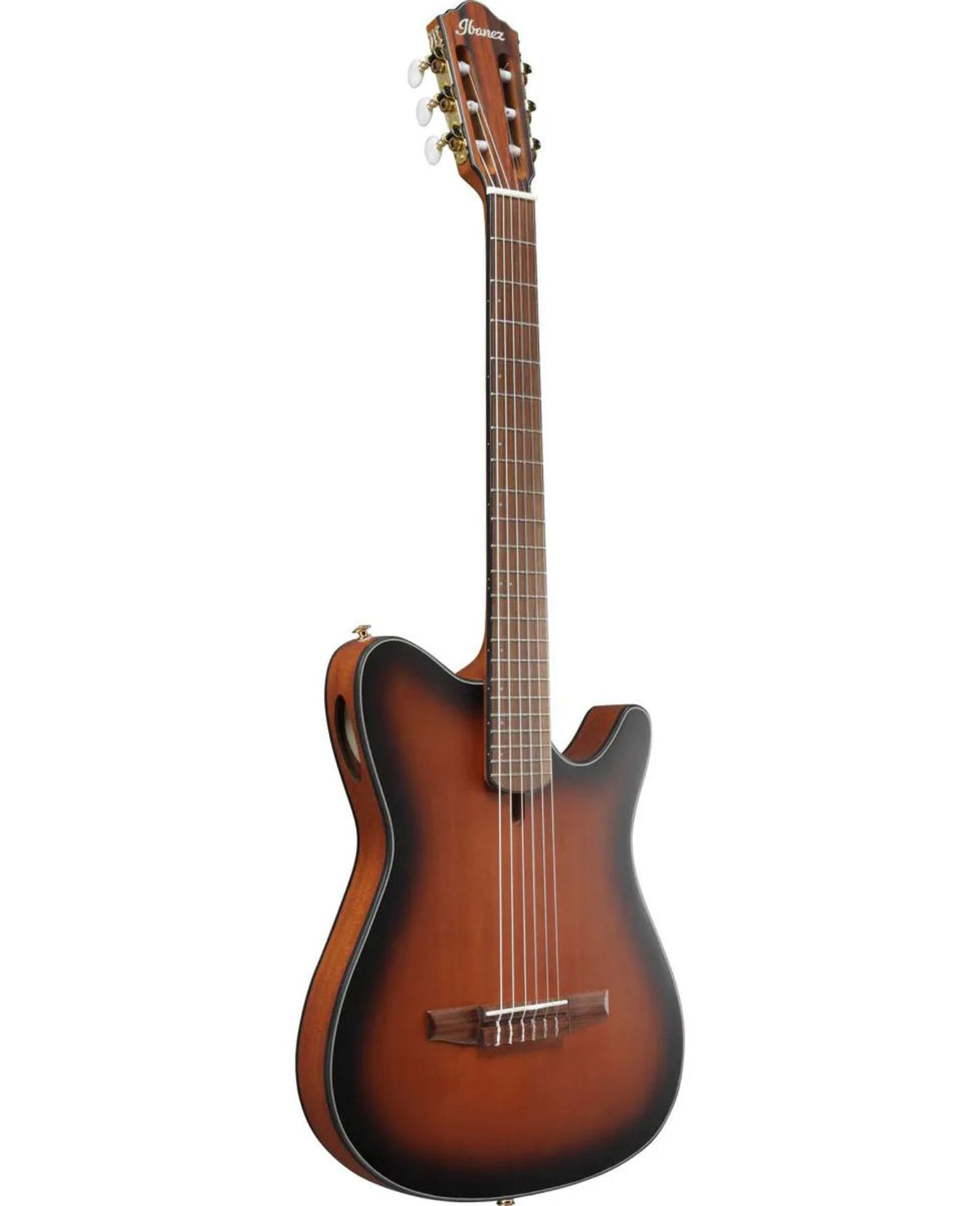 Ibanez FRH Series FRH10N Nylon String Acoustic-Electric Guitar – Brown Sunburst Flat