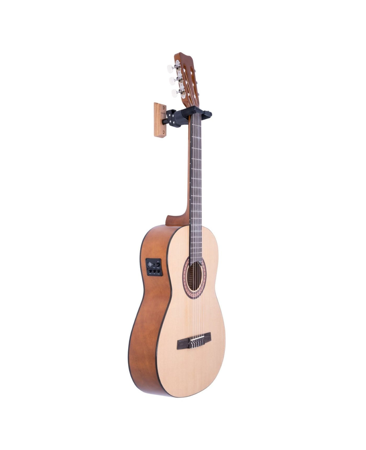 Hercules Stands GSP38WB PLUS Auto Grip Guitar Hanger for Wall Mounting w/ Wood Base, Short Arm