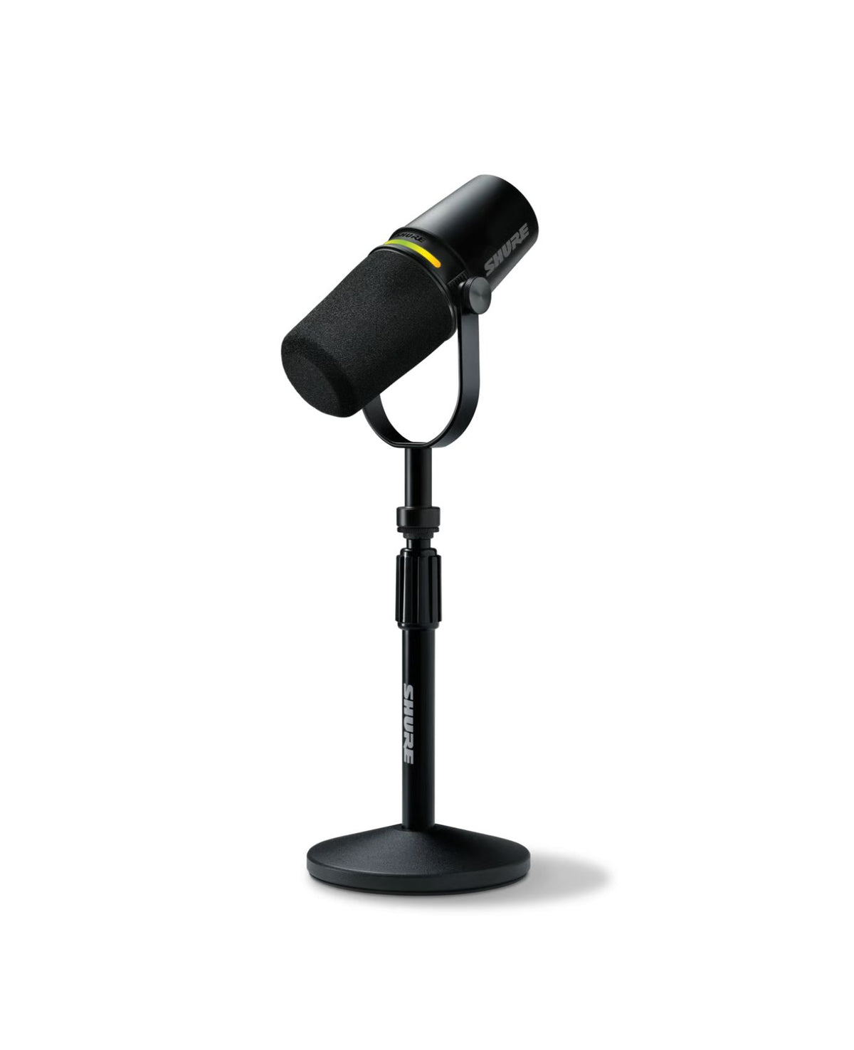 Shure MV7+ Podcast Kit – XLR/USB Mic Bundle with Desktop Stand (Black)
