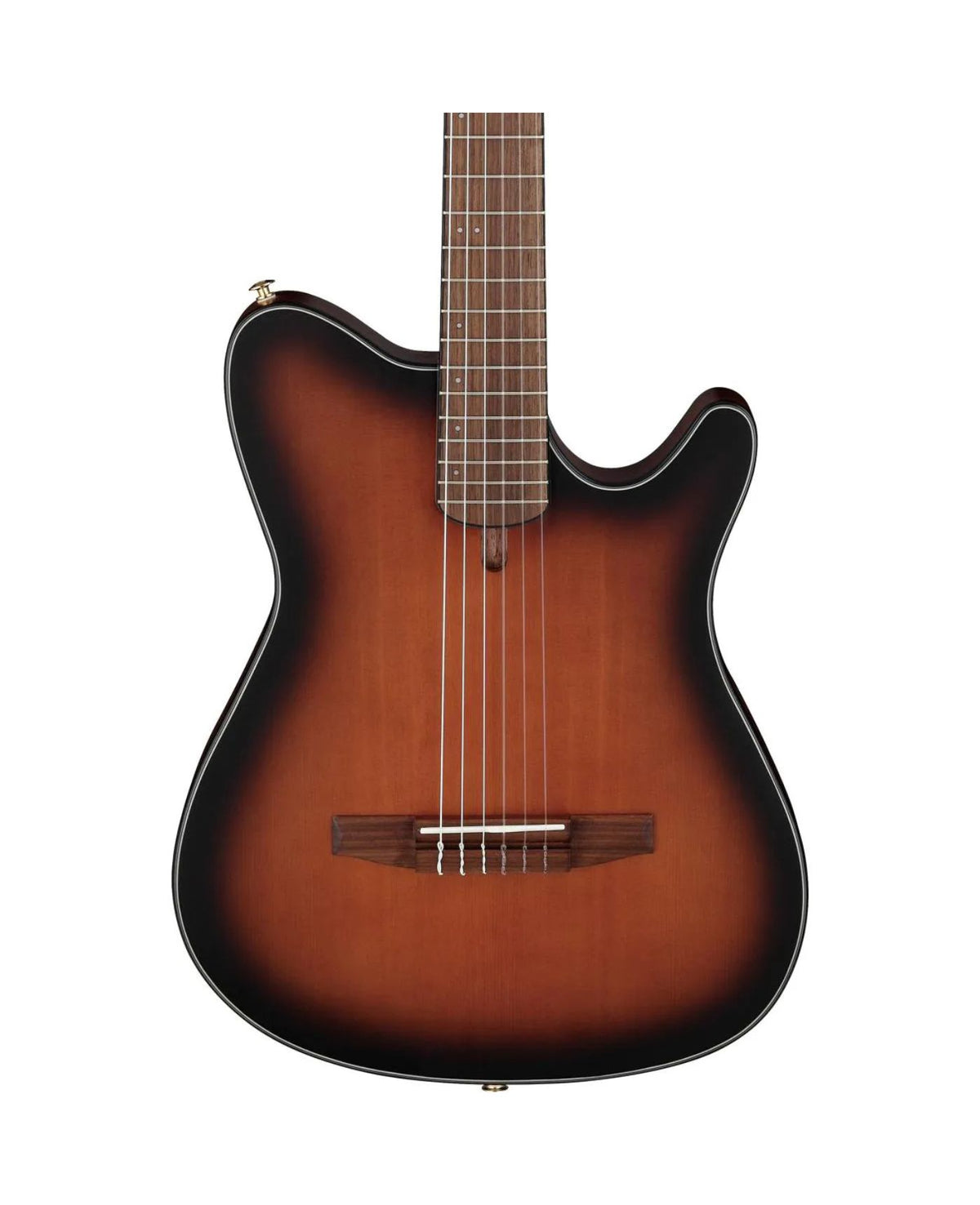 Ibanez FRH Series FRH10N Nylon String Acoustic-Electric Guitar – Brown Sunburst Flat