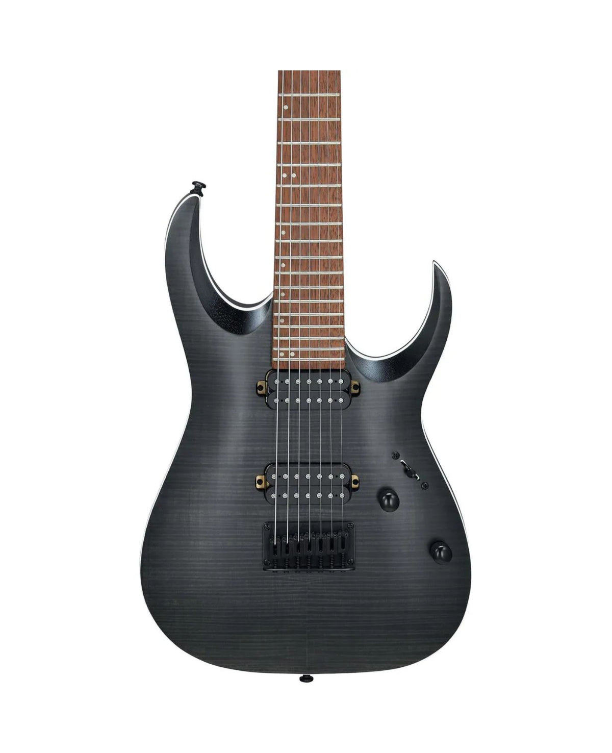 Ibanez RGA Standard RGA742FM 7-String Electric Guitar, Jatoba Fretboard, Transparent Gray Flat