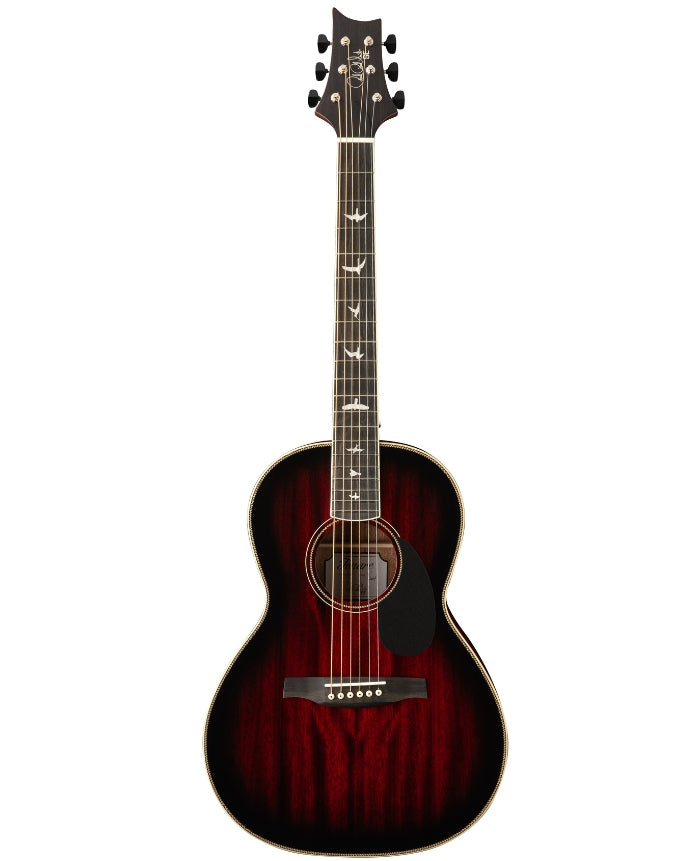 PRS SE P20E Parlor Acoustic-Electric Guitar - Fire Red Burst Gloss Top Satin Black