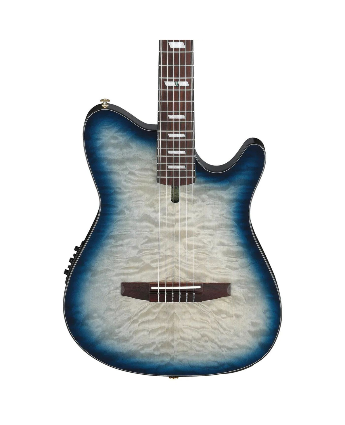 Ibanez FRH Series FRH20QMN Acoustic Electric Guitar - Cosmic Blue Starburst
