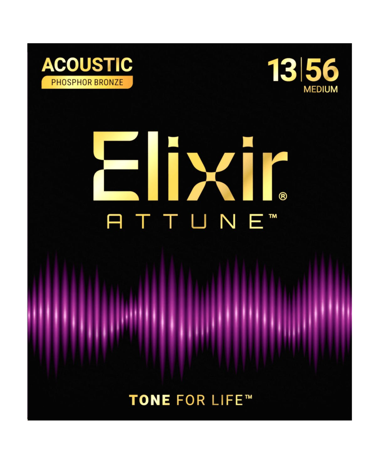 Elixir Strings Attune Phosphor Bronze Acoustic Guitar Strings Medium (13-56)