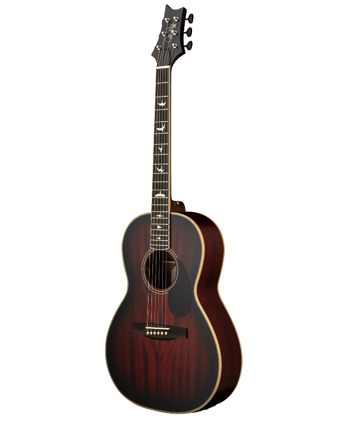 PRS SE P20E Parlor Acoustic-Electric Guitar - Fire Red Burst Gloss Top Satin Black