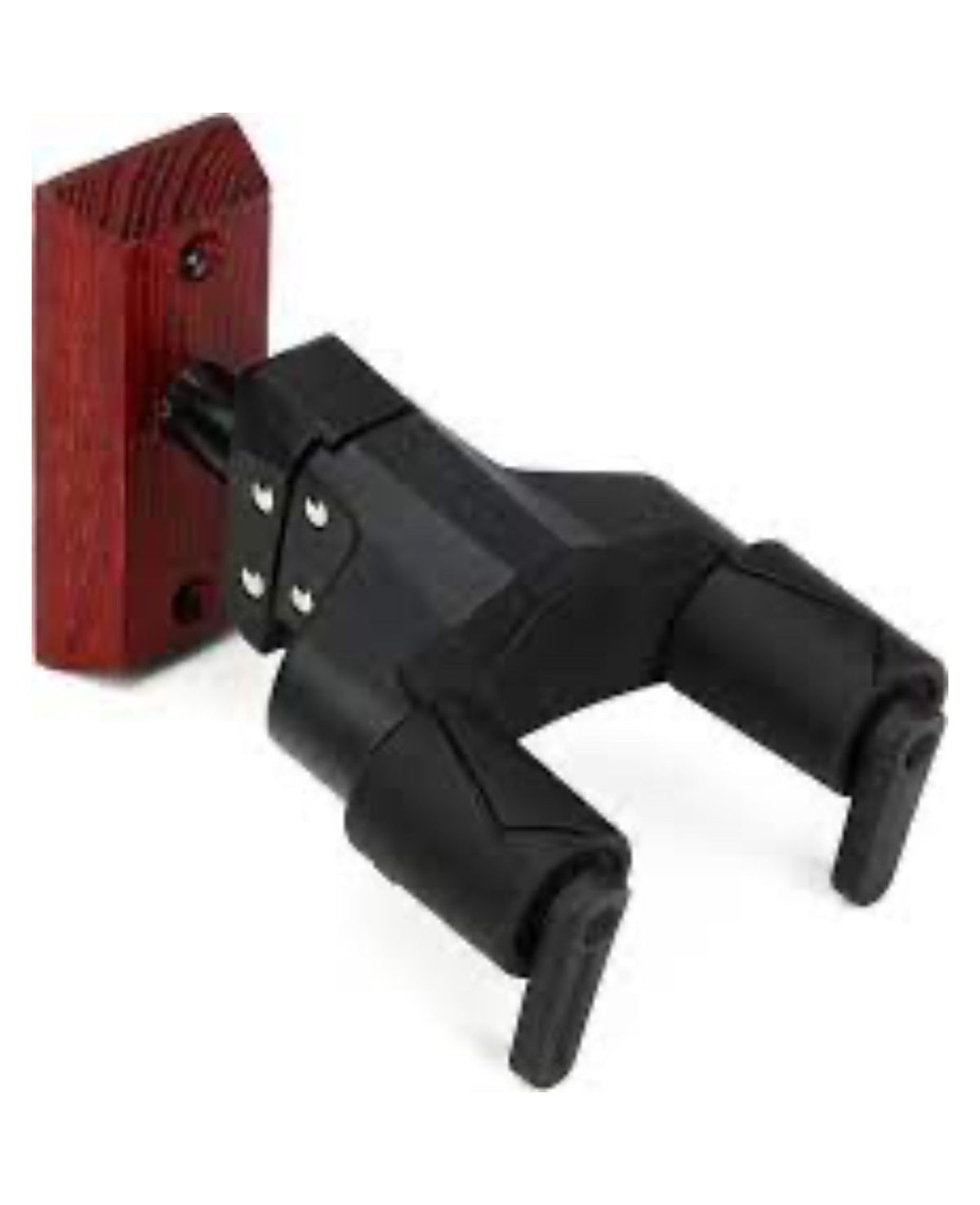 Hercules Stands GSP38WBR PLUS Auto Grip Guitar Hanger for Wall Mounting w/ Burgundy Red Wood Base, Short Arm