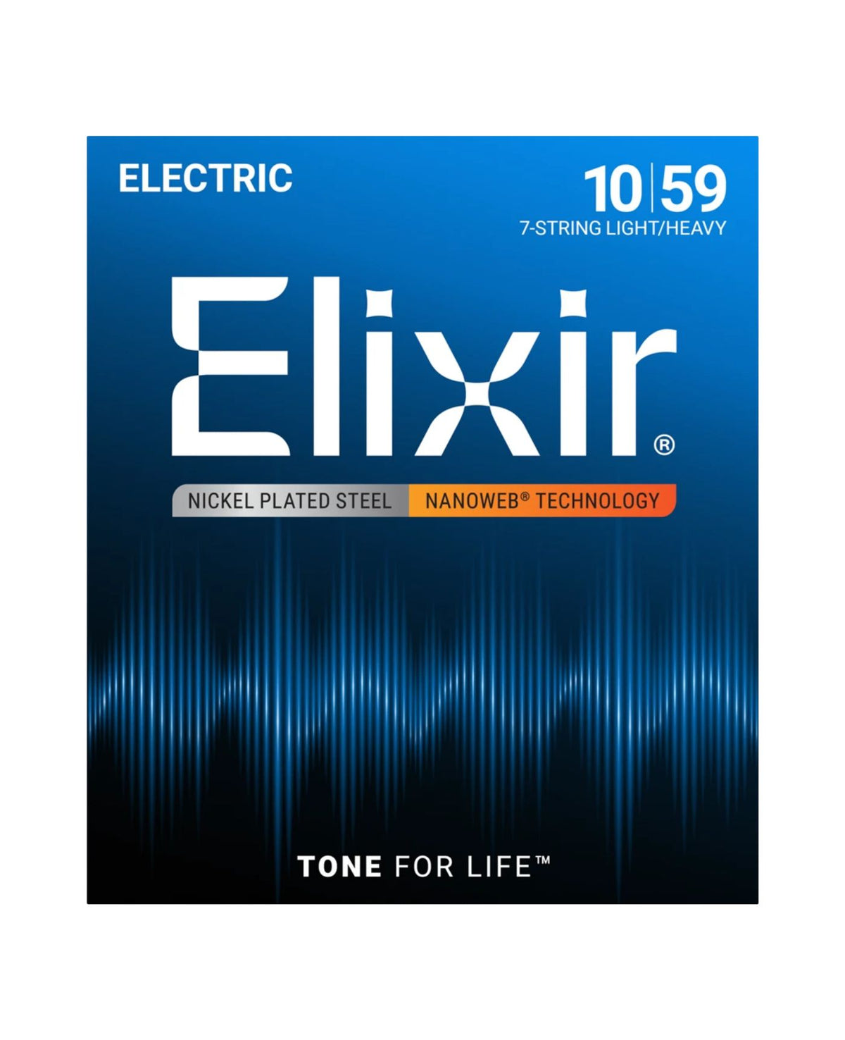 Elixir Nanoweb Nickel Plated 7-String Electric Guitar Strings Light/Heavy (10–59)