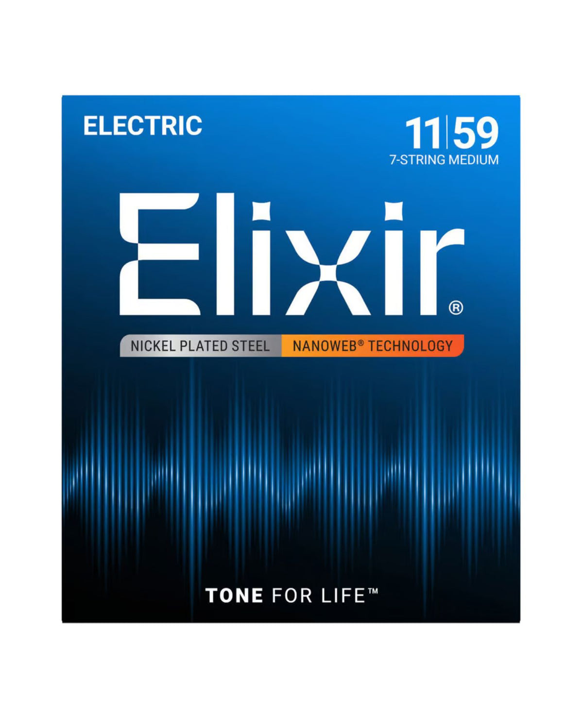 Elixir Nanoweb Nickel Plated Steel 7-String Electric Guitar Strings Medium (.011–.059)