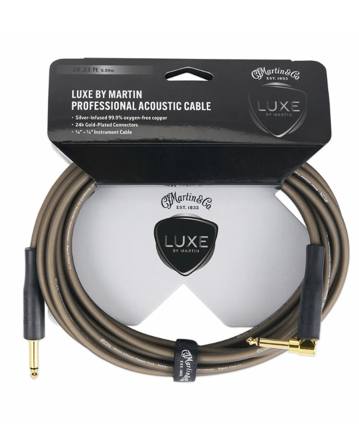 MARTIN Cable Luxe by Martin Instrument Cable Angled to Straight - 18,33ft