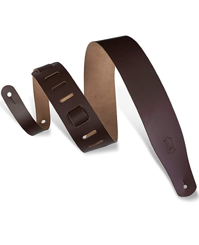 Levy&#39;s Leather Guitar Strap M-26 Dark Brown
