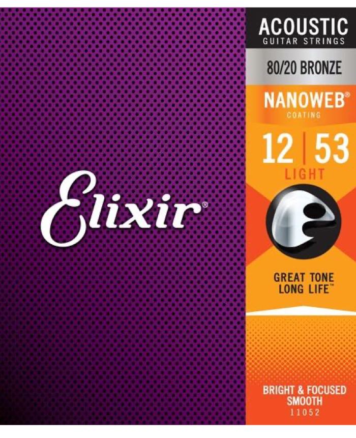 Elixir Acoustic Strings Nanoweb 80/20 Light (12-53)