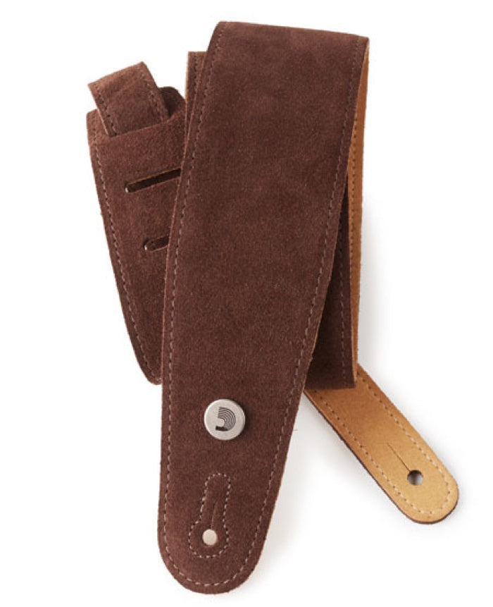 D&#39;Addario 25SS00-DX Suede Guitar Strap - Brown